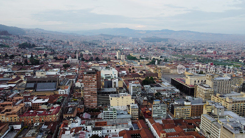 Wide angle view of Bogotà Colombia